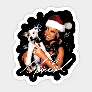 Mariah Carey Xmas With Dog Sticker